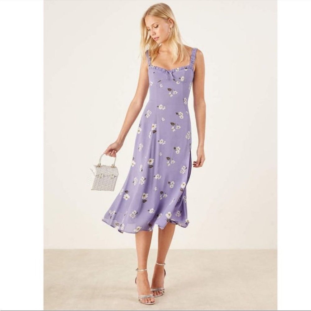 💜REFORMATION PERIDOT LAVENDER FLORAL DRESS!